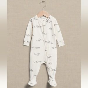 Banana republic organic cotton zebra print onesie